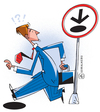 Cartoon: warning (small) by serralheiro tagged keep,walk,warning,hole,business,one,way