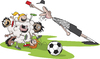 Cartoon: Bunch Ball (small) by toonerman tagged football,soccer,youth,cartoon,children,kids,ball,sports,league,outdoor,kick,referee,red,card,game,match,competition
