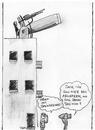Cartoon: Dachgeschoss (small) by timfuzius tagged krieg,geschoss,dach,bombe,waffe