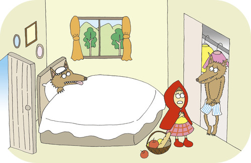Cartoon: Little Red Riding Hood (medium) by joruju piroshiki tagged little,red,riding,hood,secret,lover,little,red,riding,hood,secret,lover