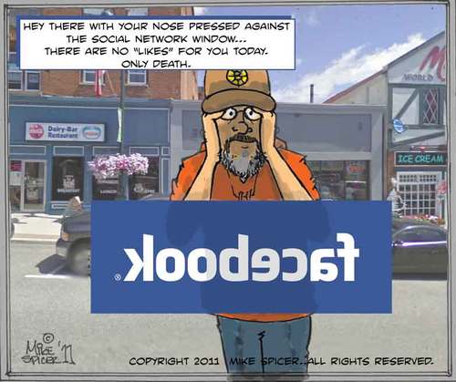 Cartoon: Facebeatnik (medium) by Mike Spicer tagged zuckerbook,cartoon,beatnik,social,media,network