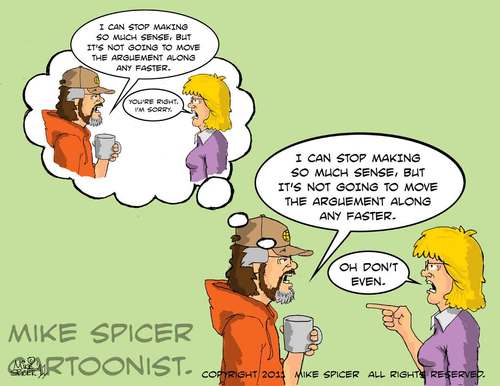 Cartoon: What was I thinking ? (medium) by Mike Spicer tagged marriage,cartoons,husband,wife,relationships,family