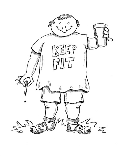 Cartoon: Keep Fit (medium) by Kerina Strevens tagged health,humour,fun,exercise