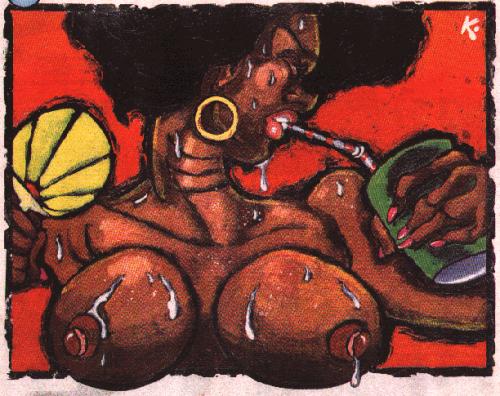 Cartoon: Hot (medium) by Milton tagged hot,heat,sweat,breasts,boobs,woman,weather,summer,temperature