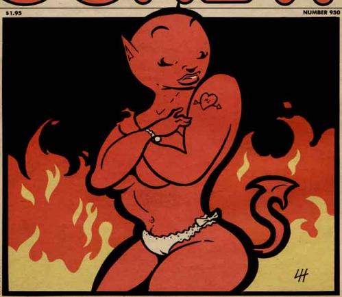 Cartoon: Love in Hell (medium) by Milton tagged devil,girl,devilgirl,demon,hell,love,woman,tattoo