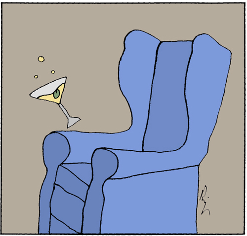 Cartoon: Cocktail Hour (medium) by ringer tagged chair,cocktail,drinking,drink,tipsy,time