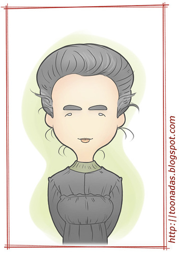 Cartoon: Madame Curie (medium) by Freelah tagged chemistry,physics,scientist,nobel,curie,marie