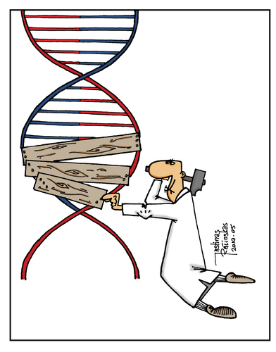 Cartoon: DNA (medium) by Justinas tagged dna
