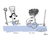 Cartoon: Klo-Petra und Kleopatra (small) by philippsturm tagged petra,kleopatra,cleopatra,klo,putzfrau,klofrau,wc,toilette,frisur,50,cent,cartoon