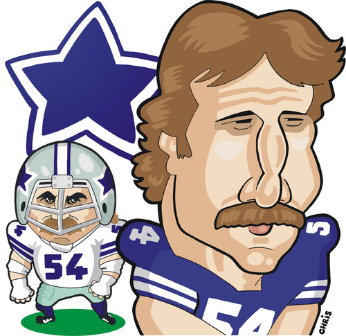 Cartoon: Randy White Dallas Cowboys (medium) by Ca11an tagged randy,white,caricature,dallas,cowboys,the,manster,number,54,nfl,caricatures,american,football