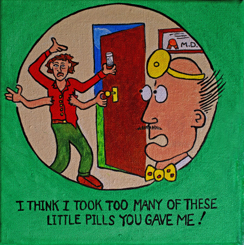 Cartoon: Too Many Pills! (medium) by David_Bromley tagged doctor,medicine,side,effect