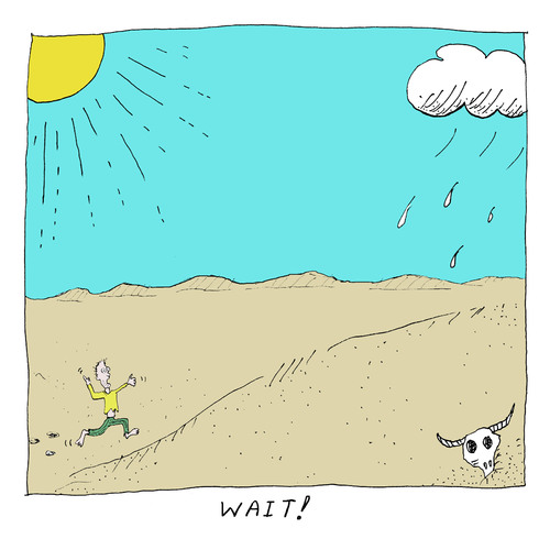 Cartoon: Wait! (medium) by David_Bromley tagged desert,addams,running,sun,black,and,white