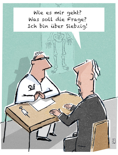 Cartoon: Altersfrage (medium) by Jan Rieckhoff tagged alter,alt,rentner,opa,senior,altersfrage,alterserscheinung,gesundheit,krankheit,heilung,behandlung,beschwerden,wehwehchen,zipperlein,arzt,doktor,mediziner,autorität,patient,verhältnis,verständnis,diagnose,sprechstunde,hilfe,termin,besuch,sprechzimmer,praxis,körper,leib,organ,somatisch,gebrechen,cartoon,comic,karikatur,witz,jan,rieckhoff,alter,alt,rentner,opa,senior,altersfrage,alterserscheinung,gesundheit,krankheit,heilung,behandlung,beschwerden,wehwehchen,zipperlein,arzt,doktor,mediziner,autorität,patient,verhältnis,verständnis,diagnose,sprechstunde,hilfe,termin,besuch,sprechzimmer,praxis,körper,leib,organ,somatisch,gebrechen,cartoon,comic,karikatur,witz,jan,rieckhoff