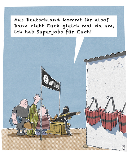 Cartoon: Dschihadisten (medium) by Jan Rieckhoff tagged is,isis,terroristen,terror,terrorismus,dschihad,dschihadisten,heiliger,krieg,selbstmordattentäter,attentäter,anschlag,bombenanschlag,sprengstoff,islam,fanatismus,cartoon,jan,rieckhoff,is,isis,terroristen,terror,terrorismus,dschihad,dschihadisten,heiliger,krieg,selbstmordattentäter,attentäter,anschlag,bombenanschlag,sprengstoff,islam,fanatismus,cartoon,jan,rieckhoff