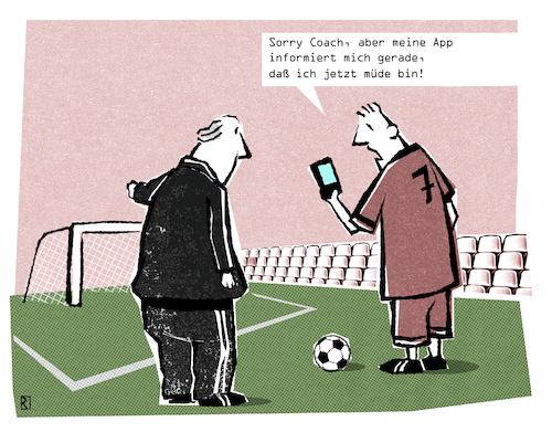 Cartoon: Fußball App (medium) by Jan Rieckhoff tagged fußball,spieler,training,app,daten,big,data,computer,tablet,smartphone,iphone,sport,cartoon,karikatur,witz,jan,rieckhoff,fußball,spieler,training,app,daten,big,data,computer,tablet,smartphone,iphone,sport,cartoon,karikatur,witz,jan,rieckhoff