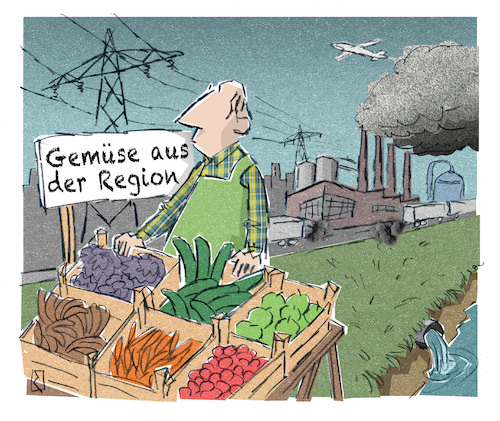 Cartoon: Gemüse (medium) by Jan Rieckhoff tagged bauer,landwirt,landwirtschaft,land,agrar,markt,marktstand,gemuese,gruenzeug,pflanzlich,vegetarisch,vegetarier,veganer,verkauf,angebot,bio,oekologisch,fussabdruck,oekobilanz,region,regional,heimat,deutschland,umwelt,industrie,ausstoss,abgase,belastet,atmosphaere,luft,schadstoff,boden,verunreinigt,verunreinigung,kontaminiert,kontamination,gift,vergiftet,verpestet,unrein,cartoon,karikatur,witz,comic,jan,rieckhoff,bauer,landwirt,landwirtschaft,land,agrar,markt,marktstand,gemuese,gruenzeug,pflanzlich,vegetarisch,vegetarier,veganer,verkauf,angebot,bio,oekologisch,fussabdruck,oekobilanz,region,regional,heimat,deutschland,umwelt,industrie,ausstoss,abgase,belastet,atmosphaere,luft,schadstoff,boden,verunreinigt,verunreinigung,kontaminiert,kontamination,gift,vergiftet,verpestet,unrein,cartoon,karikatur,witz,comic,jan,rieckhoff