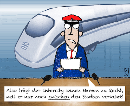 Cartoon: ICE 2 quer (medium) by Jan Rieckhoff tagged deutsche,bahn,db,ice,fahrplan,bahnverbindungen,zugverkehr,zugbetrieb,zugverbindung,schienenverkehr,einschraenkung,reduzierung,service,fahrplanaenderung,krise,dauerkrise,strecke,streckennetz,schienennetz,verbindungen,staedte,fernzuege,stop,halt,bahnhof,klima,klimaziel,co2,bilanz,umwelt,umweltvetraeglichkeit,umweltschonend,nachhaltig,ozonloch,atmosphaere,pressekonferenz,witz,cartoon,comic,karikatur,jan,rieckhoff,deutsche,bahn,db,ice,fahrplan,bahnverbindungen,zugverkehr,zugbetrieb,zugverbindung,schienenverkehr,einschraenkung,reduzierung,service,fahrplanaenderung,krise,dauerkrise,strecke,streckennetz,schienennetz,verbindungen,staedte,fernzuege,stop,halt,bahnhof,klima,klimaziel,co2,bilanz,umwelt,umweltvetraeglichkeit,umweltschonend,nachhaltig,ozonloch,atmosphaere,pressekonferenz,witz,cartoon,comic,karikatur,jan,rieckhoff