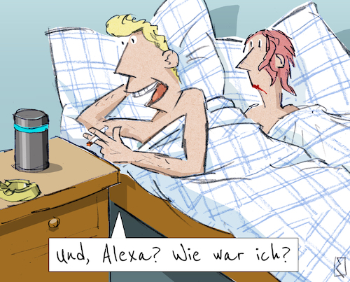 Cartoon: im Bett (medium) by Jan Rieckhoff tagged it,ki,ai,künstliche,intelligenz,bot,chatbot,chatgpt,openai,algorithmus,programmierung,training,eingabe,deep,learning,bits,bites,daten,digital,digitalisierung,binaer,elektronisch,chip,computer,rechner,roboter,avatar,android,cyborg,alexa,cyber,coitus,beischlaf,paar,pärchen,bett,eitelkeit,cartoon,karikatur,humor,witz,comic,jan,rieckhoff,it,ki,ai,künstliche,intelligenz,bot,chatbot,chatgpt,openai,algorithmus,programmierung,training,eingabe,deep,learning,bits,bites,daten,digital,digitalisierung,binaer,elektronisch,chip,computer,rechner,roboter,avatar,android,cyborg,alexa,cyber,sex,coitus,beischlaf,paar,pärchen,bett,eitelkeit,cartoon,karikatur,humor,witz,comic,jan,rieckhoff