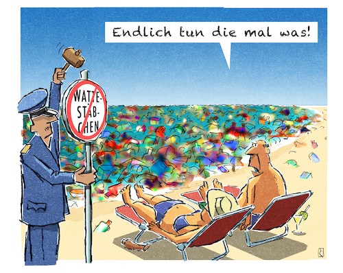 Cartoon: Meervermüllung (medium) by Jan Rieckhoff tagged klima,erde,planet,klimakatastrophe,erderwärmung,co2,treibhauseffekt,kunststoff,plastik,vermeidung,umwelt,schutz,müll,vermüllung,verschmutzung,rettung,verbot,sauberkeit,massnahme,abwendung,europa,parlament,gesetz,beschluss,eu,welt,wattestäbchen,strand,urlaub,ferien,meer,baden,schwimmen,erholung,klima,erde,planet,klimakatastrophe,erderwärmung,co2,treibhauseffekt,kunststoff,plastik,vermeidung,umwelt,schutz,müll,vermüllung,verschmutzung,rettung,verbot,sauberkeit,massnahme,abwendung,europa,parlament,gesetz,beschluss,eu,welt,wattestäbchen,strand,urlaub,ferien,meer,baden,schwimmen,erholung