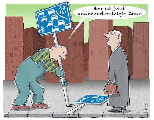 Cartoon: Neue Zone (medium) by Jan Rieckhoff tagged verkehrszeichen,verkehr,schild,vz,325,verkehrsberuhigte,zone,anwohner,spielstraße,stadt,city,stadtviertel,straße,autos,kinder,spielen,wohnen,häuser,ruhe,umwelt,cartoon,witz,comic,jan,rieckhoff,verkehrszeichen,verkehr,schild,vz,325,verkehrsberuhigte,zone,anwohner,spielstraße,stadt,city,stadtviertel,straße,autos,kinder,spielen,wohnen,häuser,ruhe,umwelt,cartoon,witz,comic,jan,rieckhoff