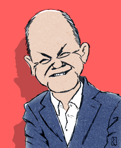 Olaf Scholz Karikatur