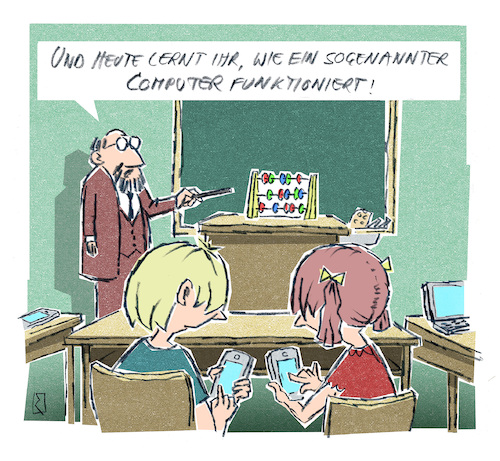 Cartoon: Schulcomputer (medium) by Jan Rieckhoff tagged schule,schüler,kinder,jugend,bildung,lehrer,lehrplan,computer,rechner,handy,tablet,laptop,medien,digital,lernen,progressiv,altmodisch,veraltet,internet,web,netz,cartoon,karikatur,jan,rieckhoffzeitgemäß,schule,schüler,kinder,jugend,bildung,lehrer,lehrplan,computer,rechner,handy,tablet,laptop,medien,digital,lernen,progressiv,altmodisch,veraltet,internet,web,netz,cartoon,karikatur,jan,rieckhoffzeitgemäß