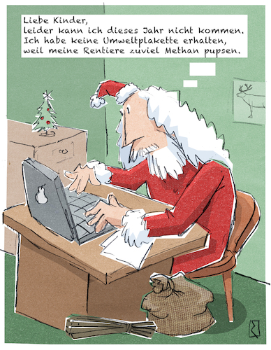 Cartoon: Weihnachtsmann (medium) by Jan Rieckhoff tagged weihnachtsmann,sankt,nikolaus,knecht,ruprecht,christlich,legende,kinder,geschenke,gaben,bescherung,rute,ren,rentiere,schlitten,weihnachten,weihnachtsabend,xmas,feier,fest,freude,kerzen,tannenbaum,umwelt,klima,krise,schädlich,atmosphäre,methan,gas,flatulieren,furzen,pupsen,ausstoß,verdauung,cartoon,witz,comic,karikatur,jan,rieckhoff,weihnachtsmann,sankt,nikolaus,knecht,ruprecht,christlich,legende,kinder,geschenke,gaben,bescherung,rute,ren,rentiere,schlitten,weihnachten,weihnachtsabend,xmas,feier,fest,freude,kerzen,tannenbaum,umwelt,klima,krise,schädlich,atmosphäre,methan,gas,flatulieren,furzen,pupsen,ausstoß,verdauung,cartoon,witz,comic,karikatur,jan,rieckhoff