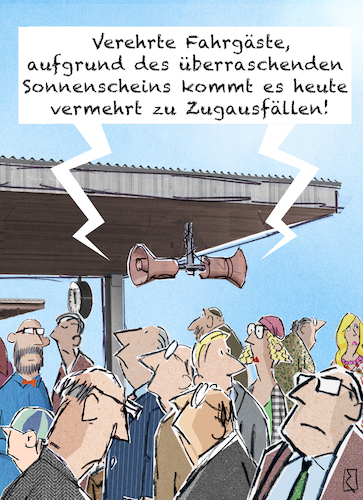 Cartoon: Zugausfälle (medium) by Jan Rieckhoff tagged deutsche,bahn,db,fahrplan,bahnverbindungen,stoerung,gleisbauarbeiten,zugausfall,zugverkehr,zugbetrieb,zugverbindung,schienenverkehr,auskunft,service,fahrplanaenderung,unzuverlaessig,probleme,verspaetung,puenktlichkeit,unpuenktlich,chaos,dauerkrise,fahrgast,warten,stress,bahnsteig,bahnhof,ueberfuellung,beschwerden,witz,cartoon,comic,karikatur,jan,rieckhoff,deutsche,bahn,db,fahrplan,bahnverbindungen,stoerung,gleisbauarbeiten,zugausfall,zugverkehr,zugbetrieb,zugverbindung,schienenverkehr,auskunft,service,fahrplanaenderung,unzuverlaessig,probleme,verspaetung,puenktlichkeit,unpuenktlich,chaos,dauerkrise,fahrgast,warten,stress,bahnsteig,bahnhof,ueberfuellung,beschwerden,witz,cartoon,comic,karikatur,jan,rieckhoff