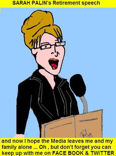 Cartoon: Palin Retires (medium) by Mewanta tagged sarah,palin,gop,usa