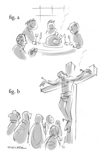 Cartoon: Give Thanks (medium) by r8r tagged religion,crucifixion,thanksgiving,easter,religion,jesus christus,erntedankfest,ostern,truthahn,kruzifix,kreuzigung,dankeschön,karfreitag,feiertag