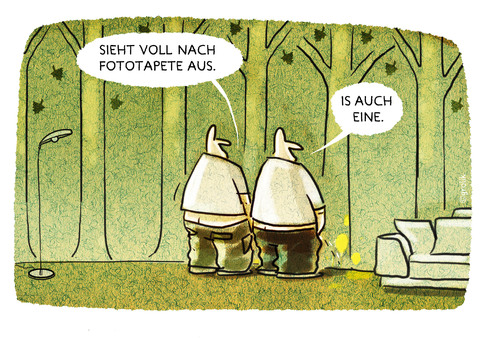 Cartoon: ... (medium) by markus-grolik tagged fototapete,harndrang,austreten,schöner,wohnen,outdoor,wald,natur,revier,grolik,cartoon,fototapete,harndrang,austreten,schöner,wohnen,outdoor,wald,natur,revier,grolik,cartoon,pinkeln,männer,mann,wohnung,tapete,einrichtung,sofa