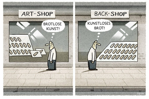 Cartoon: Kunstbrot (medium) by markus-grolik tagged konsument,konsum,selbstzweifel,zweifel,grolik,glyphosat,backtriebmittel,semmel,künstlerbackkunst,gallerie,backshop,kunst,geld,bezahlung,bezahlung,geld,kunst,backshop,gallerie,künstlerbackkunst,semmel,backtriebmittel,glyphosat,grolik,zweifel,selbstzweifel,konsum,konsument