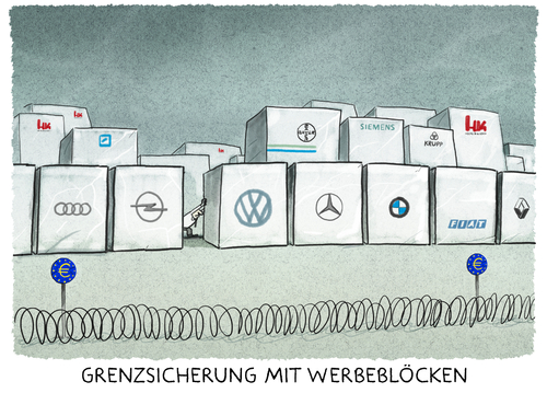 Cartoon: ... (medium) by markus-grolik tagged eu,europa,handel,geld,warenverkehr,grenzen,flüchtlinge,aussengrenze,werbung,balkanroute,grolik,abgasbetrug,abgasskandal,autoindustrie,export,exportweltmeister,eu,europa,handel,geld,warenverkehr,grenzen,flüchtlinge,aussengrenze,werbung,balkanroute,grolik,abgasbetrug,abgasskandal,autoindustrie,export,exportweltmeister