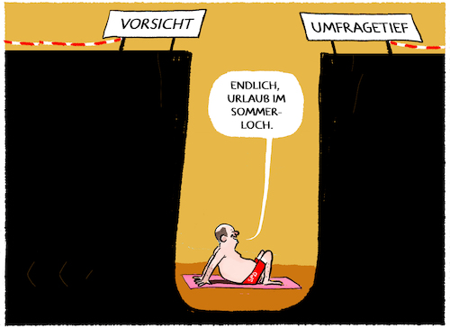 Cartoon: Ab in die Sommerpause... (medium) by markus-grolik tagged sommer,sommerpause,sommerloch,kanzler,scholz,ampel,umfragetief,deutschland,regierung,presse,medien,spd,fdp,grüne,sommer,sommerpause,sommerloch,kanzler,scholz,ampel,umfragetief,deutschland,regierung,presse,medien,spd,fdp,grüne