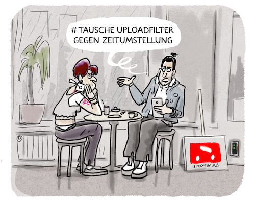 Cartoon: ...am Tag danach... (medium) by markus-grolik tagged zeitumstellung,uploadfilter,urheberrecht,eu,europa,online,petition,abstimmung,sommerzeit,zensur,internet,facebook,youtube,winterzeit,prostest,euparlament,zeitumstellung,uploadfilter,urheberrecht,eu,europa,online,petition,abstimmung,sommerzeit,zensur,internet,facebook,youtube,winterzeit,prostest,euparlament