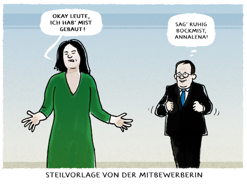 Cartoon: Baerbock (medium) by markus-grolik tagged baerbock,entschuldigung,falsche,angaben,mist,armin,laschet,cdu,union,grünen,wahlkampf,umfragen,umfragehoch,umfragetief,mitgliedschaft,nebeneinkünfte,baerbock,entschuldigung,falsche,angaben,mist,armin,laschet,cdu,union,grünen,wahlkampf,umfragen,umfragehoch,umfragetief,mitgliedschaft,nebeneinkünfte