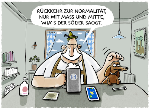 Cartoon: Bayrische Exitstrategie... (medium) by markus-grolik tagged bayern,corona,soeder,csu,ausgangssperre,exit,exitstrategielockdown,deutschland,bayern,corona,soeder,csu,ausgangssperre,exit,exitstrategielockdown,deutschland