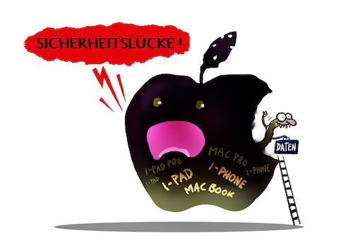 Cartoon: Bei Apple ist der Wurm drin... (medium) by markus-grolik tagged apple,sicherheitsluecke,virus,webkit,sicherheitsupdate,kundendaten,datenklau,iphone,ipad,macbook,mac,geheimdienste,apple,sicherheitsluecke,virus,webkit,sicherheitsupdate,kundendaten,datenklau,iphone,ipad,macbook,mac,geheimdienste