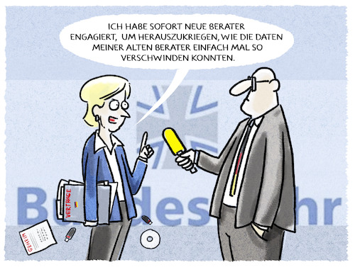 Cartoon: ...beratungsbedürftig... (medium) by markus-grolik tagged von,der,leyen,sensible,daten,betraterverträge,it,korruption,bundeswehr,cdu,groko,ursula,bundestag,untersuchungsausschuss,von,der,leyen,sensible,daten,betraterverträge,it,korruption,bundeswehr,cdu,groko,ursula,bundestag,untersuchungsausschuss