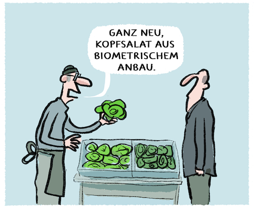 Cartoon: Biometrisch... (medium) by markus-grolik tagged biometrie,biometrisch,überwachung,staat,kontrolle,kopfsalat,bürger,biometrie,biometrisch,überwachung,staat,kontrolle,kopfsalat,bürger