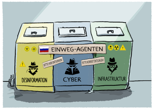 Cartoon: BND warnt vor Single-Use-Agenten (medium) by markus-grolik tagged putin,russland,krieg,deutschland,bnd,spionage,agenten,einwegagenten,wegwerfagenten,sabotage,infrastruktur,cyberattacken,desinformation,ukrainekrieg,putin,russland,krieg,deutschland,bnd,spionage,agenten,einwegagenten,wegwerfagenten,sabotage,infrastruktur,cyberattacken,desinformation,ukrainekrieg