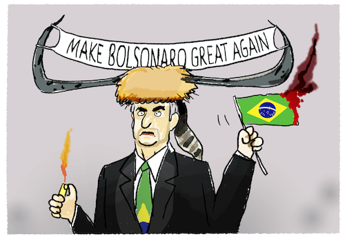 Cartoon: Bolsonaro... (medium) by markus-grolik tagged lula,da,silva,bolsonaro,brasilien,demokatie,regierung,putsch,machtübernahme,hauptstadt,radikale,anhänger,expräsident,jair,lula,da,silva,bolsonaro,brasilien,demokatie,regierung,putsch,machtübernahme,hauptstadt,radikale,anhänger,expräsident,jair