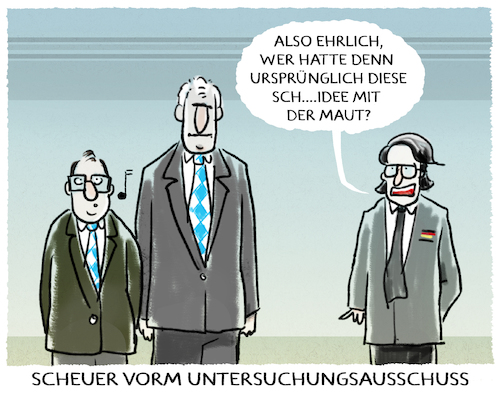 Cartoon: CSU (medium) by markus-grolik tagged maut,untersuchungsausschuss,ausschuss,verkehrsminister,schuld,schuldfrage,scheuer,verkehr,dobrindt,seehofer,csu,maut,untersuchungsausschuss,ausschuss,verkehrsminister,schuld,schuldfrage,scheuer,verkehr,dobrindt,seehofer,csu