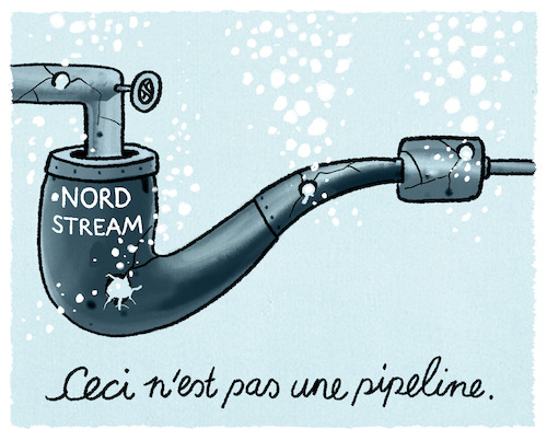 Cartoon: Energiesicherheit.. (medium) by markus-grolik tagged nordstream,pipeline,lecks,sabotage,putin,gas,gaspreis,energiesicherheit,europa,krieg,angriff,leck,surrealismus,magritte,nordstream,pipeline,lecks,sabotage,putin,gas,gaspreis,energiesicherheit,europa,krieg,angriff,leck,surrealismus,magritte