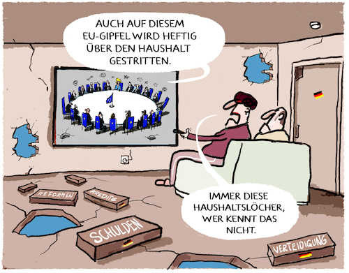Cartoon: EU-Haushalt... (medium) by markus-grolik tagged gipfel,haushalt,finanzierung,luecken,loecher,wirtschaft,deutschland,geberlaender,finanzen,eu,gipfel,haushalt,finanzierung,luecken,loecher,wirtschaft,deutschland,geberlaender,finanzen,eu