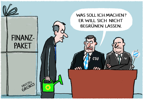 Cartoon: Finanzpaket in Gefahr.... (medium) by markus-grolik tagged soeder,freien,waehler,aiwanger,csu,bayern,koalition,krise,merz,union,schuldenbremse,cdu,spd,groko,gruene,finanzpaket,zustimmung,bundesrat,deutschland,landesregierungen,soeder,freien,waehler,aiwanger,csu,bayern,koalition,krise,merz,union,schuldenbremse,cdu,spd,groko,gruene,finanzpaket,zustimmung,bundesrat,deutschland,landesregierungen