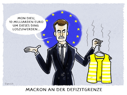 Cartoon: Frankreich (medium) by markus-grolik tagged macron,defizitgrenze,staatsdefizit,paris,gelbwesten,frankreich,europa,brüssel,staatsverschuldung,italien,defizitverfahren,berlin,deutschland,proteste,europawahl,macron,defizitgrenze,staatsdefizit,paris,gelbwesten,frankreich,europa,brüssel,staatsverschuldung,italien,defizitverfahren,berlin,deutschland,proteste,europawahl