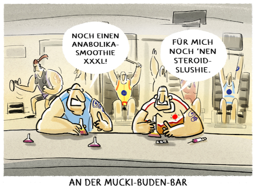 Cartoon: Freizeitsportler (medium) by markus-grolik tagged viribus,doping,steroidpulver,freizeitsportler,sport,fitness,studio,body,muskelaufbau,geschlechter,männlichkeitsideal,körperkult,maskulin,viribus,doping,steroidpulver,freizeitsportler,sport,fitness,studio,body,muskelaufbau,geschlechter,männlichkeitsideal,körperkult,maskulin