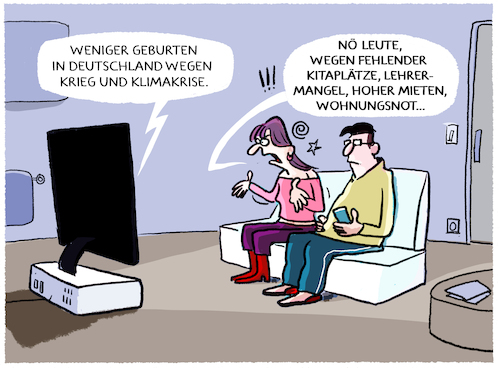 Cartoon: Geburtenrate rückläufig... (medium) by markus-grolik tagged geburtenrueckgang,deutschland,krieg,klimawandel,krise,demografie,ueberalterung,mieten,kita,schulen,kinderbetreuung,familien,kinder,geburtenrate,geburtenrueckgang,deutschland,krieg,klimawandel,krise,demografie,ueberalterung,mieten,kita,schulen,kinderbetreuung,familien,kinder,geburtenrate