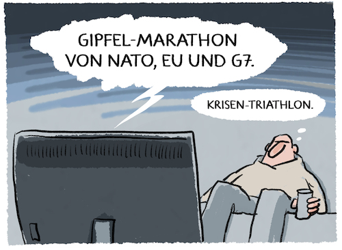 Cartoon: Gipfeltreffen (medium) by markus-grolik tagged gipfeltreffen,nato,europa,g7,gipfel,krise,ukraine,krieg,russland,weltkrieg,oel,gas,biden,usa,waffen,bedrohung,wirtschaft,tv,gipfeltreffen,nato,europa,g7,gipfel,krise,ukraine,krieg,russland,weltkrieg,oel,gas,biden,usa,waffen,bedrohung,wirtschaft,tv